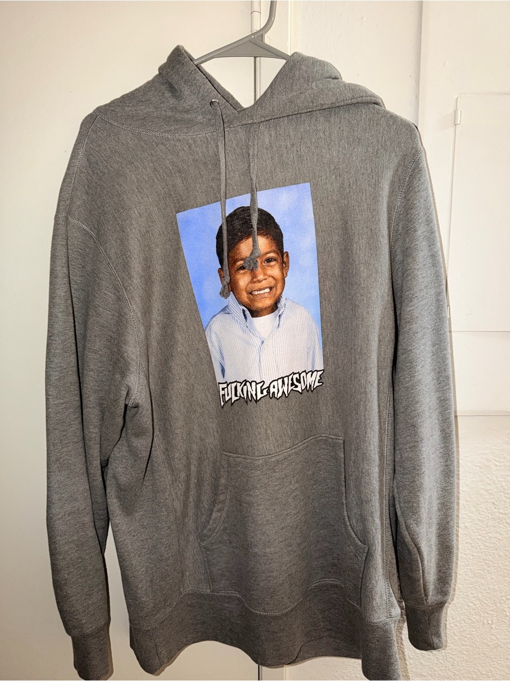 Fucking Awesome Gray Graphic Hoodie with Photo Print Louie Lopez
